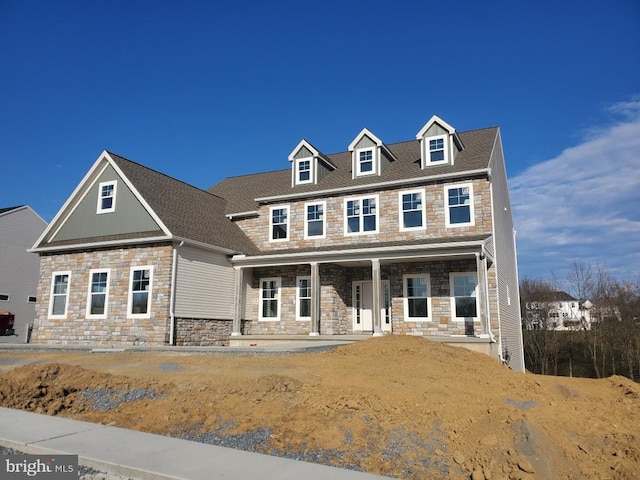 view of front of property featuring a porch