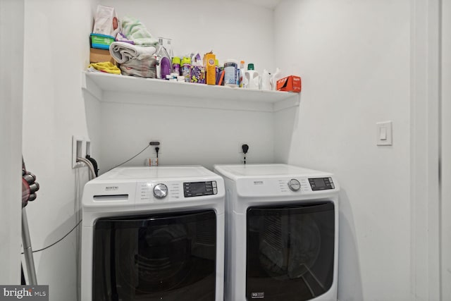 laundry area featuring washer and dryer