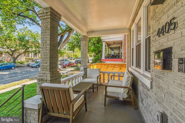 view of patio with a porch