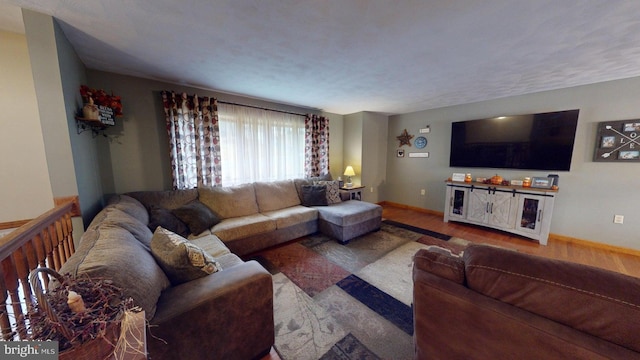 living room featuring hardwood / wood-style floors