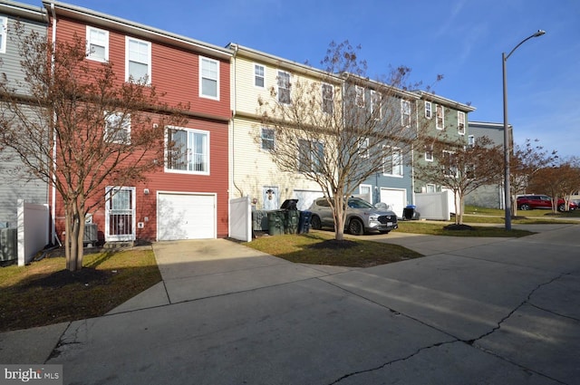 view of property with a garage