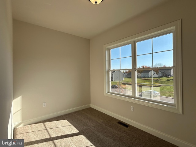 view of carpeted spare room