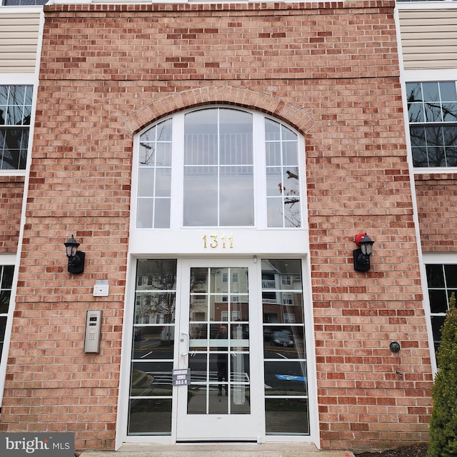 entrance to property with french doors