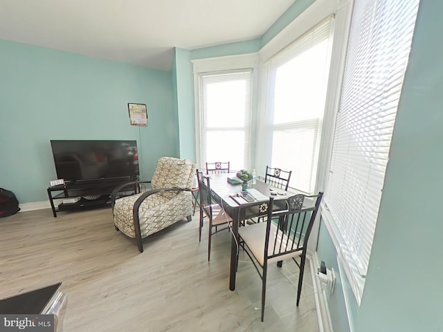 dining area featuring light hardwood / wood-style floors