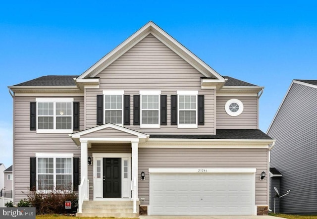 view of front facade with a garage