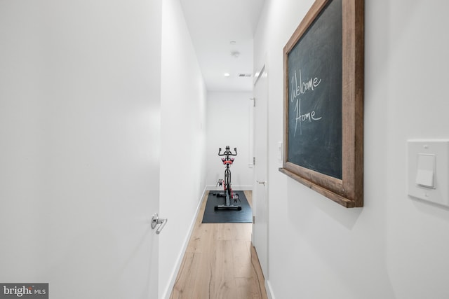 hall featuring light hardwood / wood-style floors