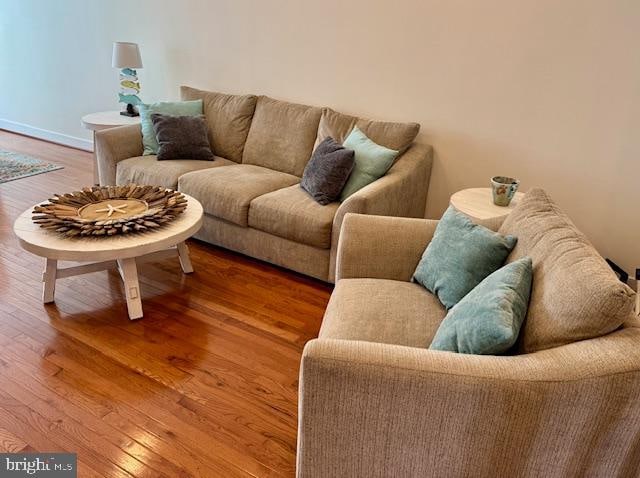 living room featuring hardwood / wood-style flooring