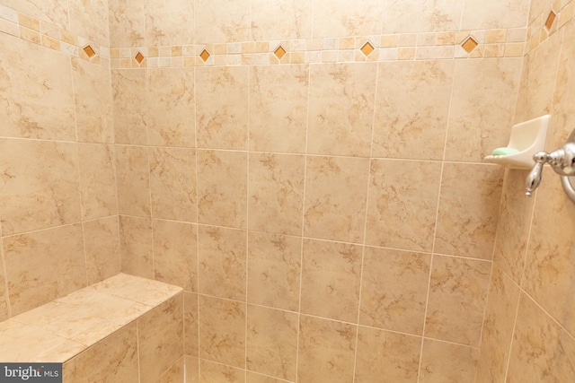 room details with a tile shower