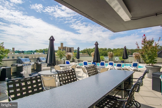 view of patio / terrace featuring a grill