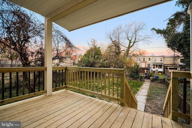 view of deck at dusk