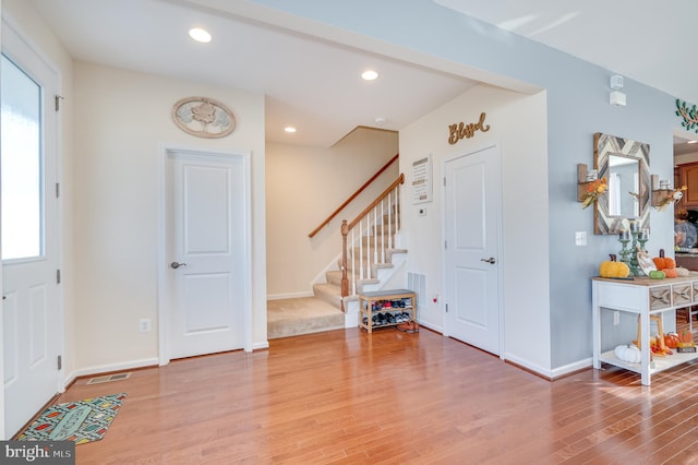 entrance foyer with wood-type flooring