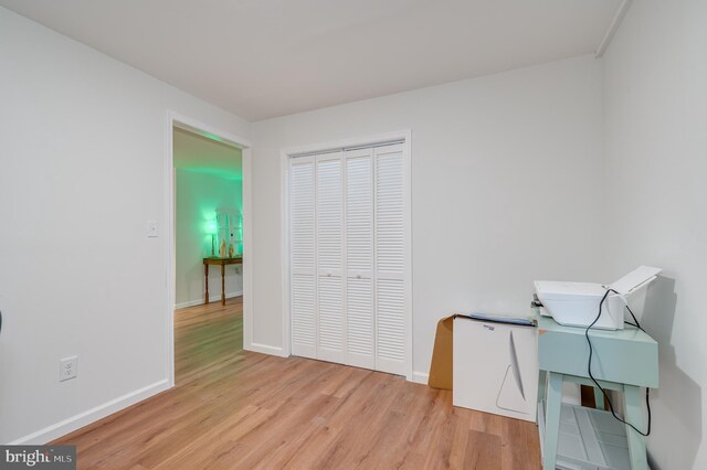 office featuring light hardwood / wood-style flooring