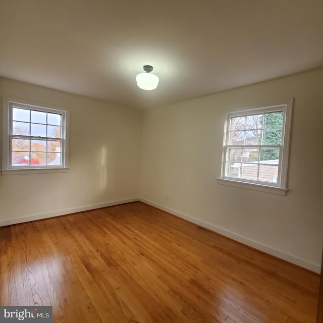 empty room featuring light wood-type flooring and plenty of natural light