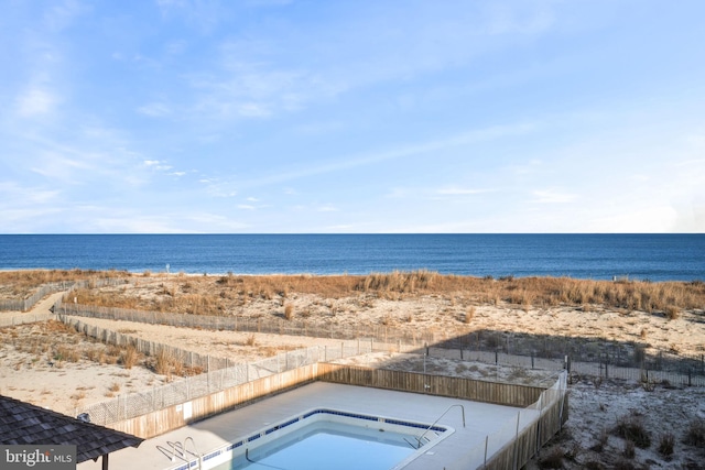 property view of water with a view of the beach