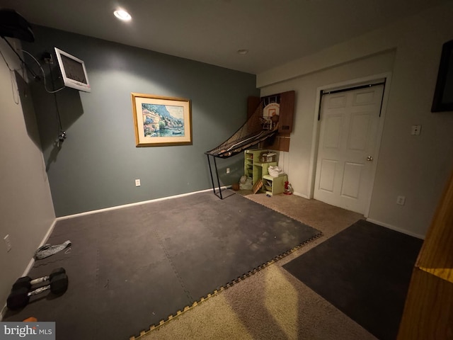 interior space featuring carpet floors