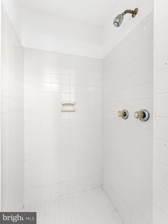 bathroom featuring tiled shower