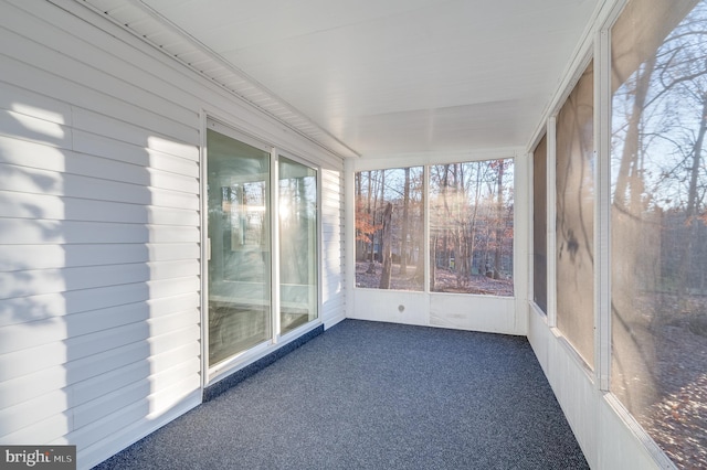 view of unfurnished sunroom