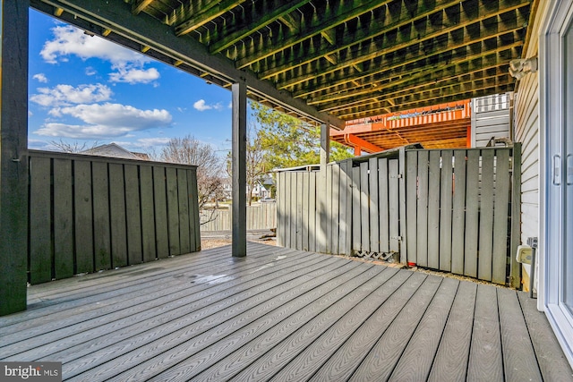 view of wooden deck