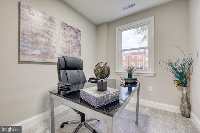 view of carpeted office