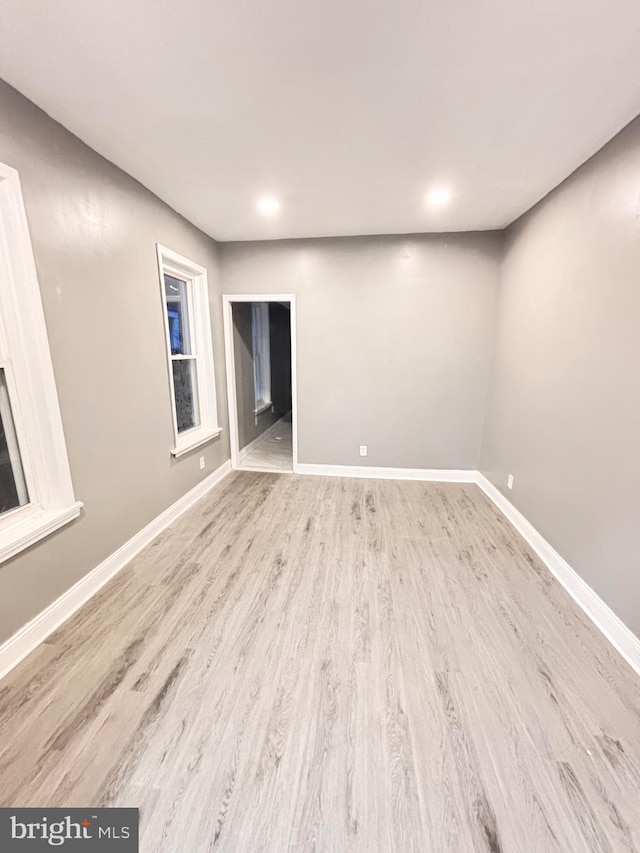 empty room featuring light wood-type flooring