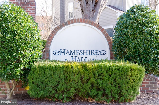 view of community sign