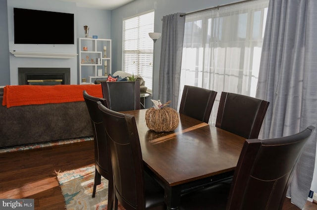 dining room with hardwood / wood-style flooring