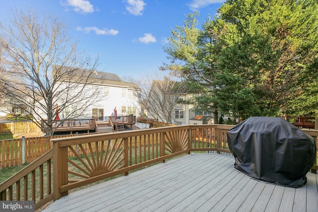 deck with area for grilling