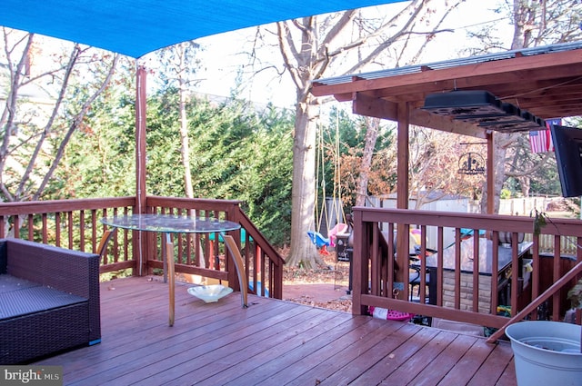 view of wooden terrace