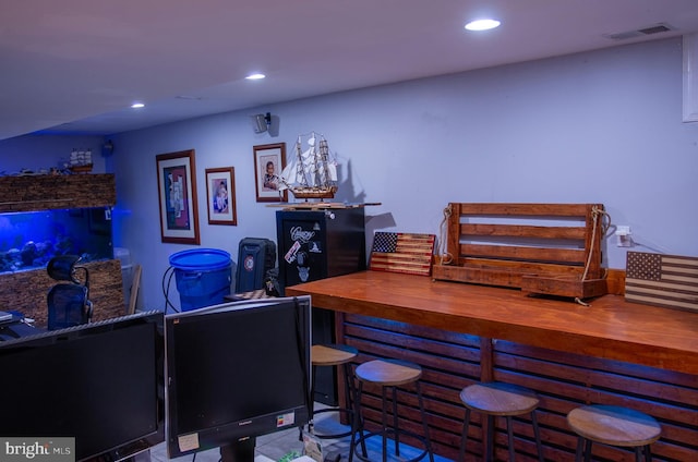 bar with wooden counters