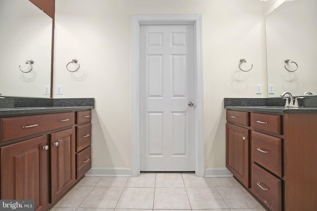 bathroom featuring tile patterned flooring and vanity