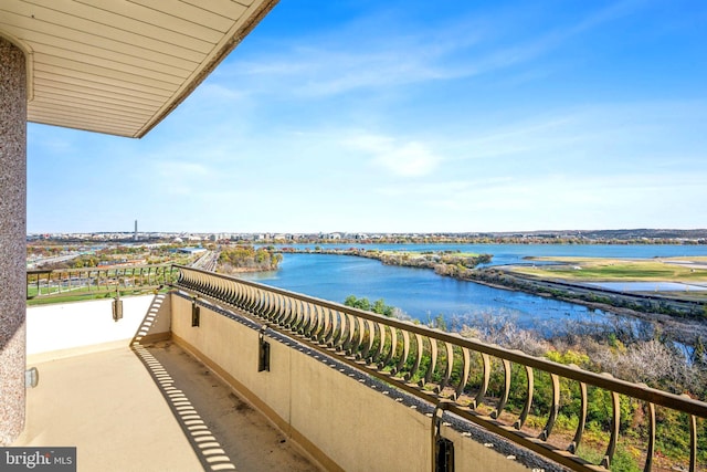 balcony with a water view