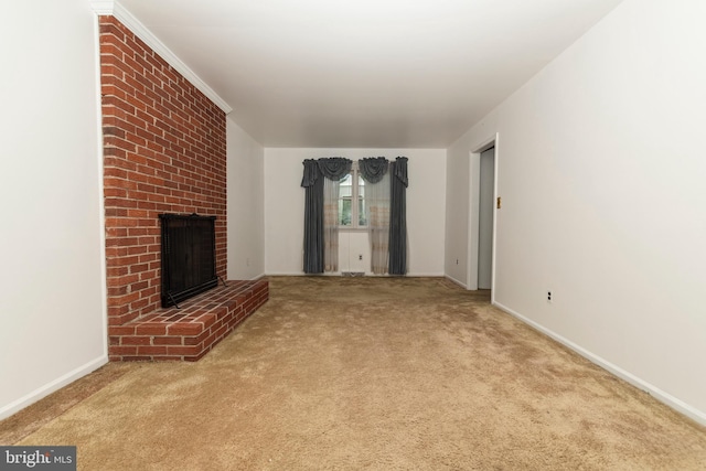 325 Great Oak Dr, Middletown, DE 19709 - unfurnished living room featuring carpet floors, a fireplace, and baseboards