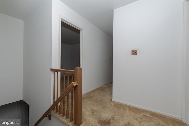 325 Great Oak Dr, Middletown, DE 19709 - hallway with an upstairs landing, carpet, and baseboards