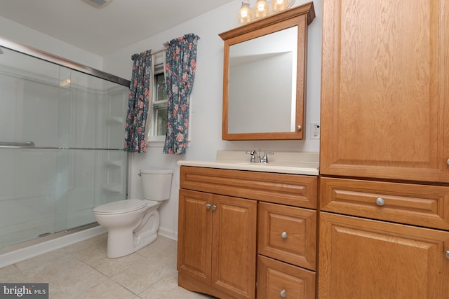 325 Great Oak Dr, Middletown, DE 19709 - full bath featuring a stall shower, vanity, tile patterned floors, and toilet