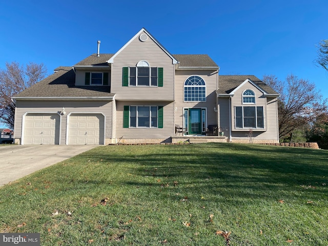 front facade with a front lawn