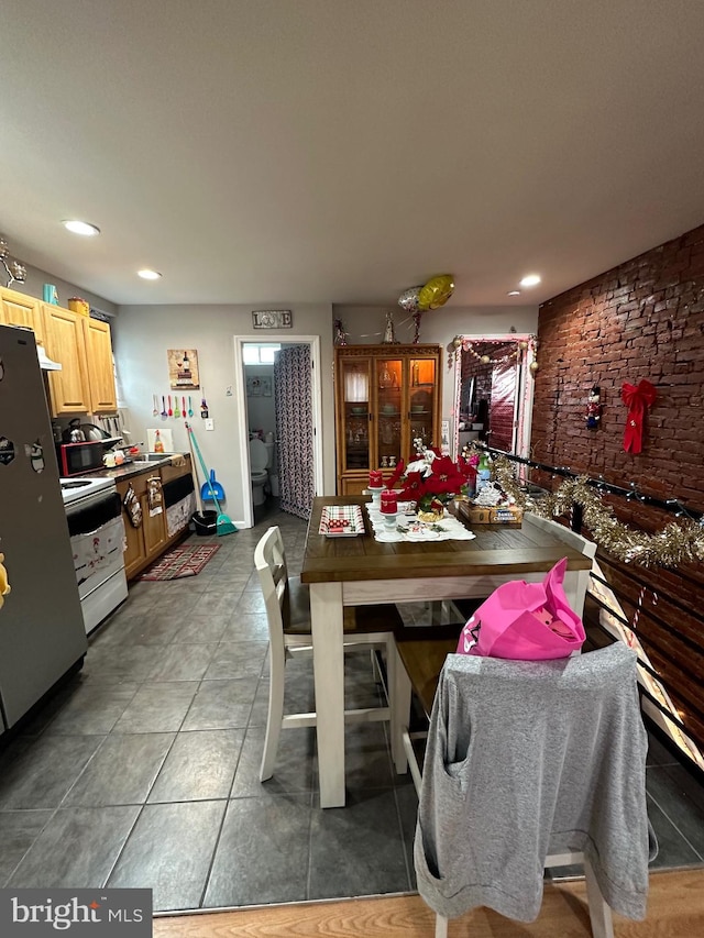 view of tiled dining space