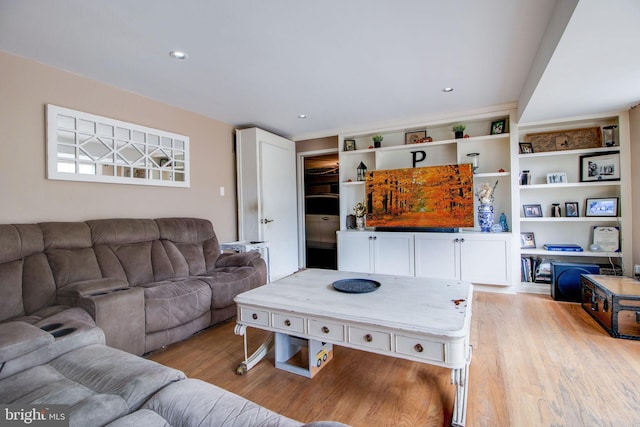 living room featuring light hardwood / wood-style flooring