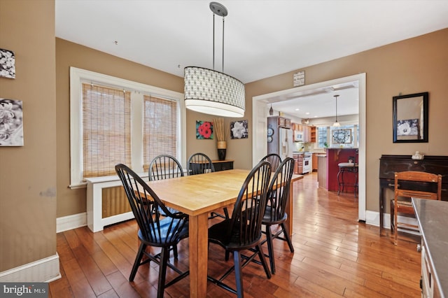 dining area featuring hardwood / wood-style flooring