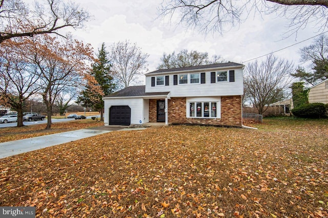 view of front property with a garage