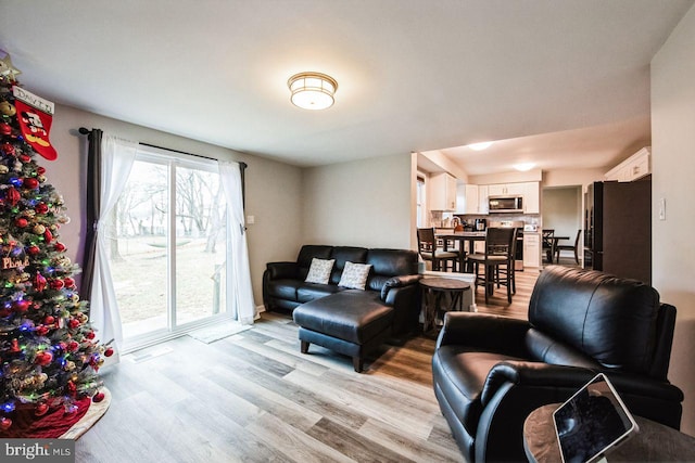 living room featuring light hardwood / wood-style floors