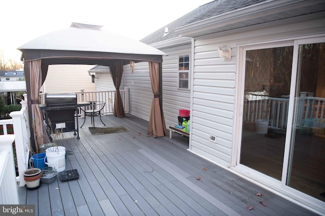 deck featuring a gazebo