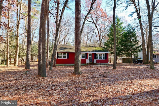 view of single story home