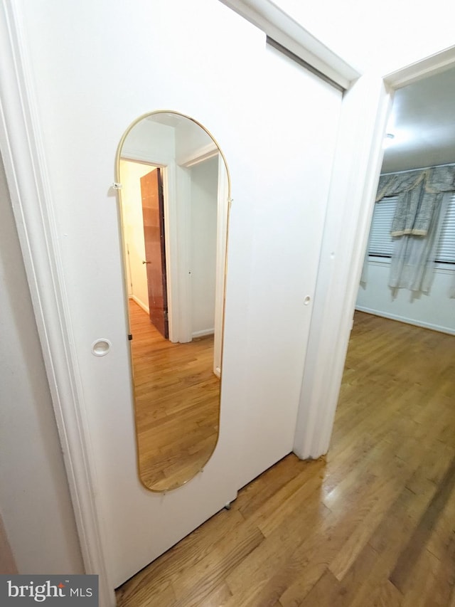 hall featuring light hardwood / wood-style flooring