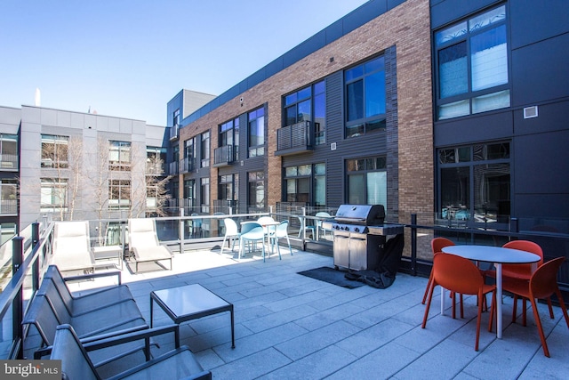 view of patio featuring area for grilling