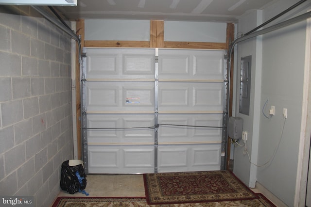 garage with electric panel