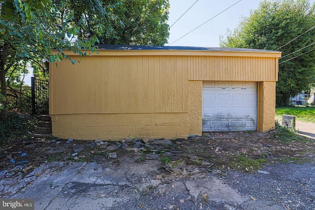 view of garage