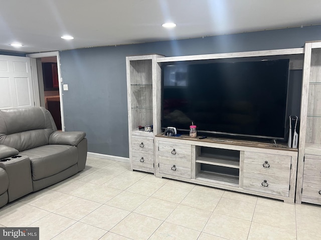 view of tiled living room