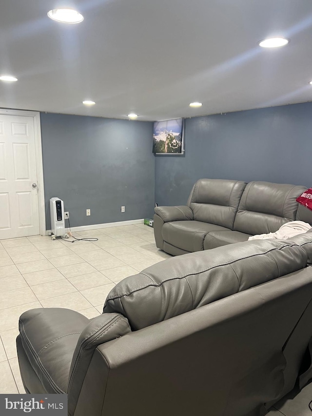 view of tiled living room