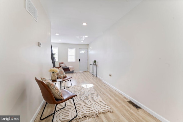 hall featuring light wood-type flooring