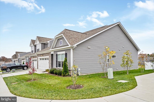 view of property exterior with a lawn